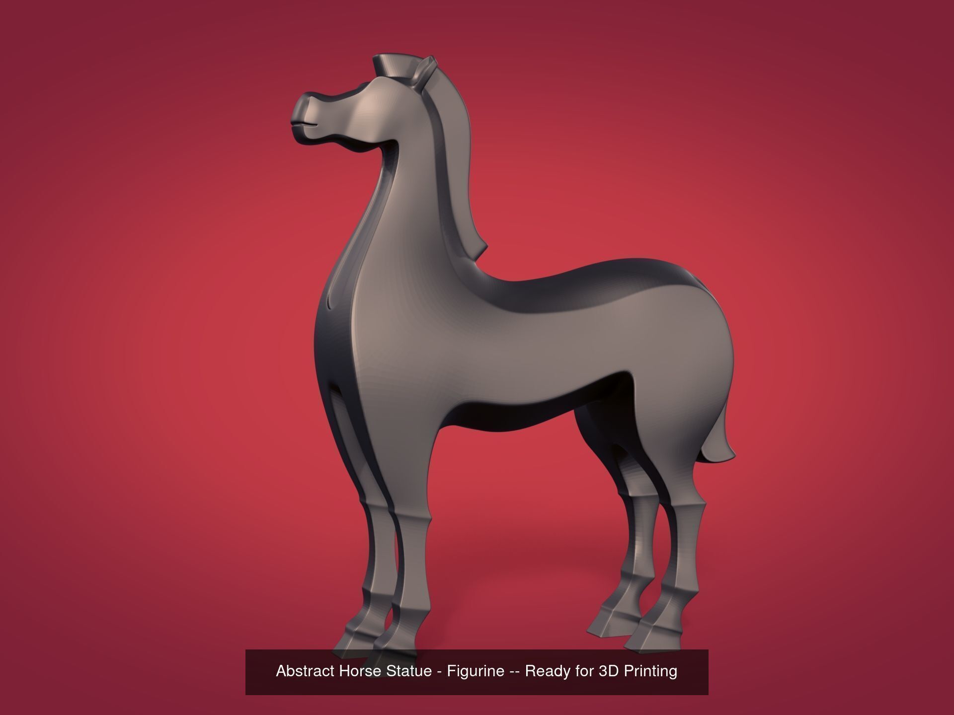 Abstract - Modern Horse and Bear Statues - Figurines 3D Model Collection_1