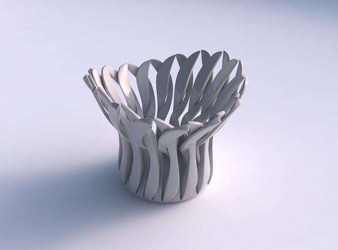 Bowl funnel with twisted sharp muscle structure streched top