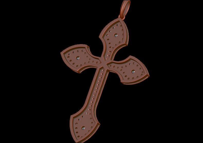Diamond Cross Pendant 3D print model_9