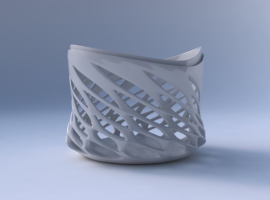 Bowl extra wide with smooth beveled cuts and extruded top twi... 3D print model_4