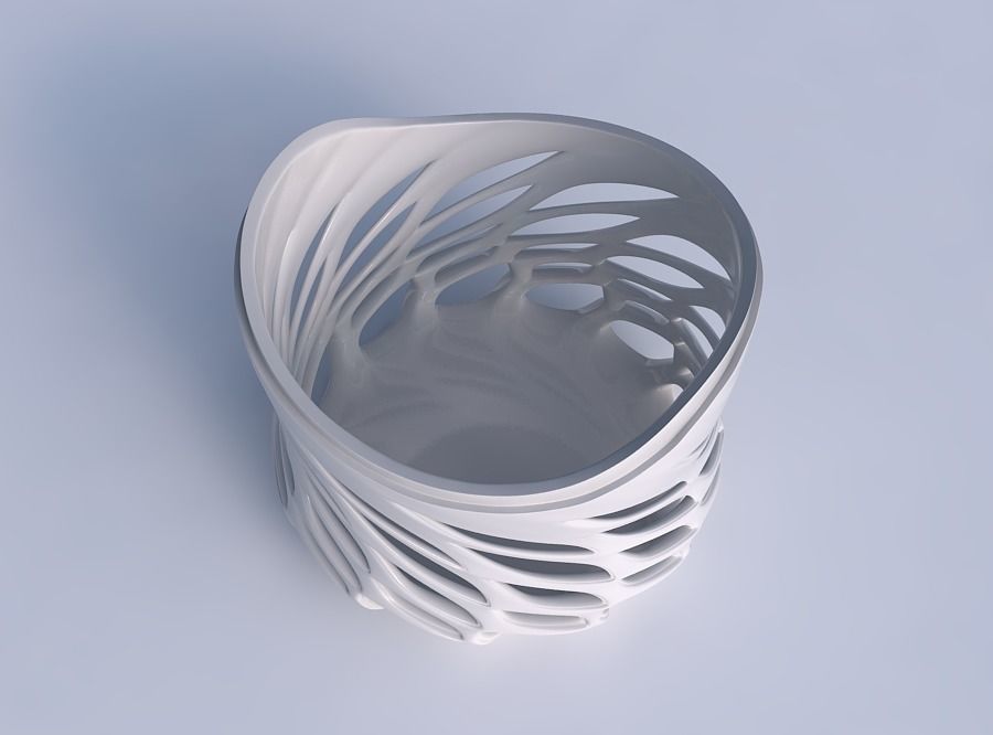 Bowl extra wide with smooth beveled cuts and extruded top twi... 3D print model_1