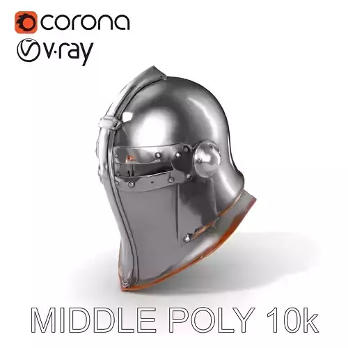 Medieval Sallet Helmet Matte Finish model pack