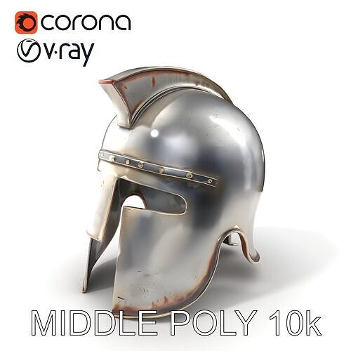 Ancient Greek Barbute Helmet Model Pack Low-poly 3D model