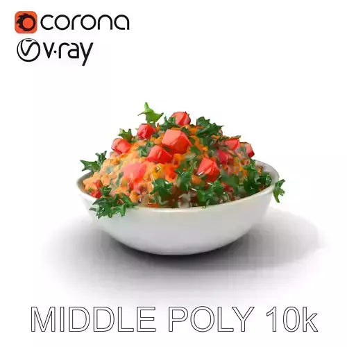 Tabbouleh Salad Realistic D Model Pack Low-poly 3D model