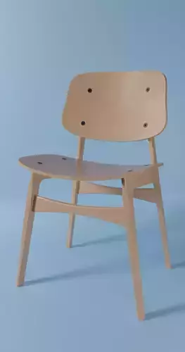 High-Poly Realistic Wooden Chair 3D Model