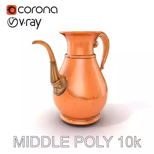 Ornate Copper Water Jug D Model Pack Low-poly 3D model