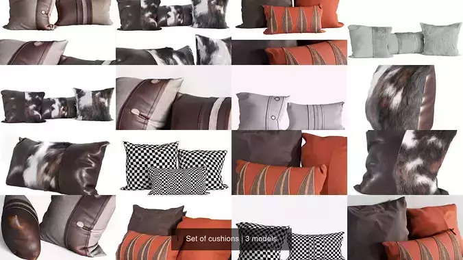 Set of cushions 3D Model Collection