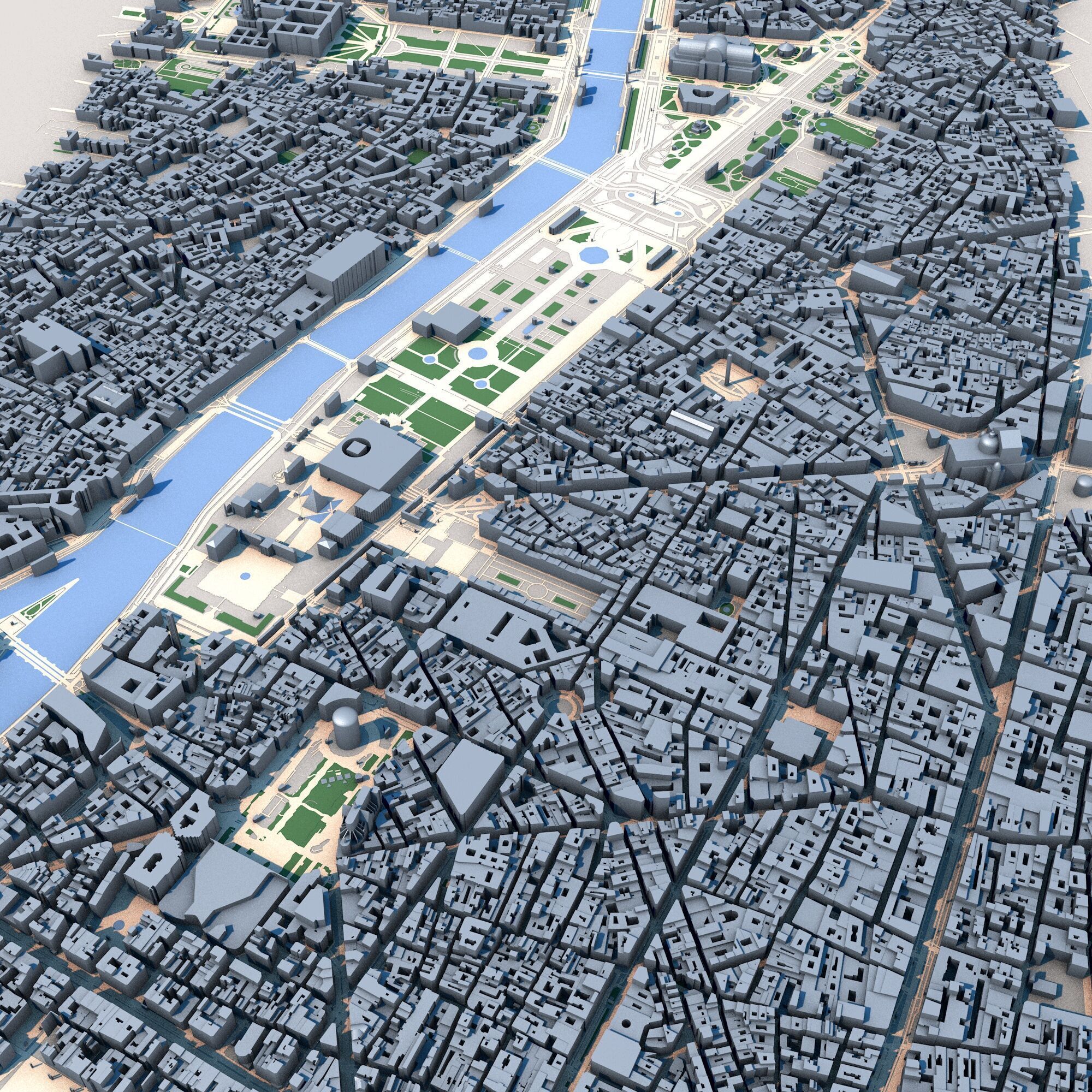 Paris City France 3D model_3