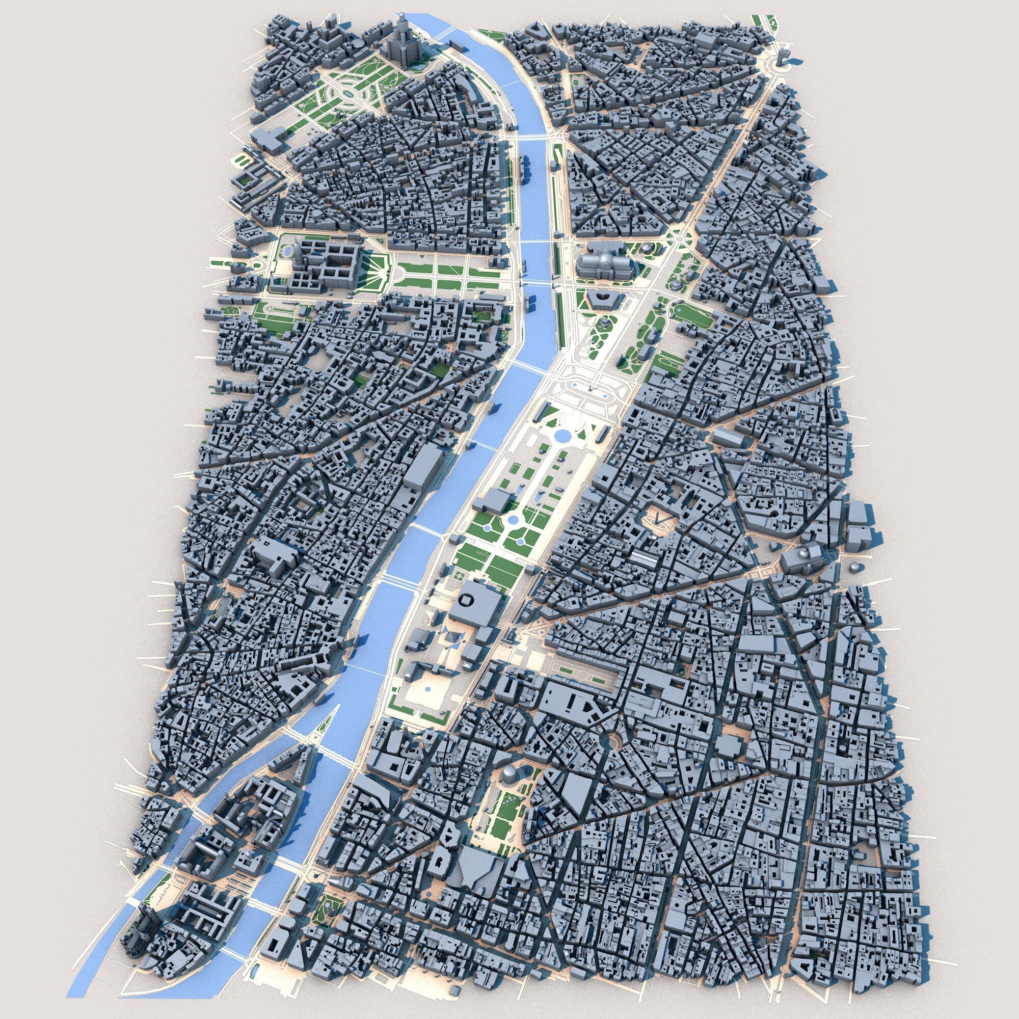 Paris City France 3D model_1