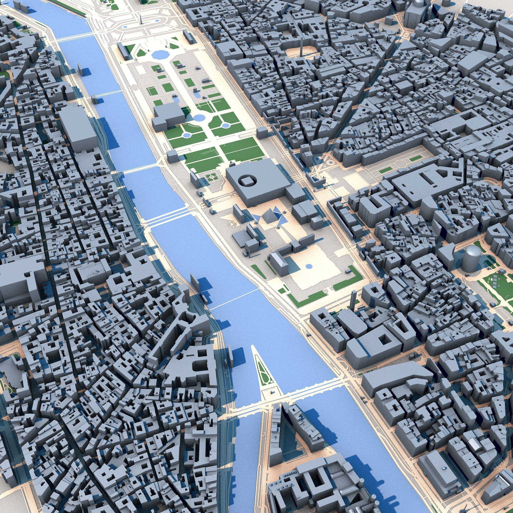 Paris City France 3D model_2