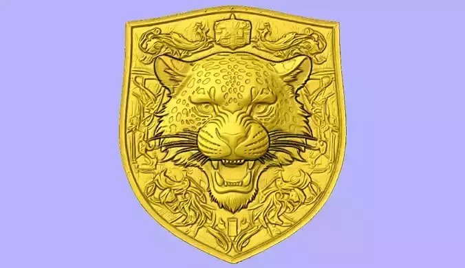 ESCUDO COM CABECA DE ONCA