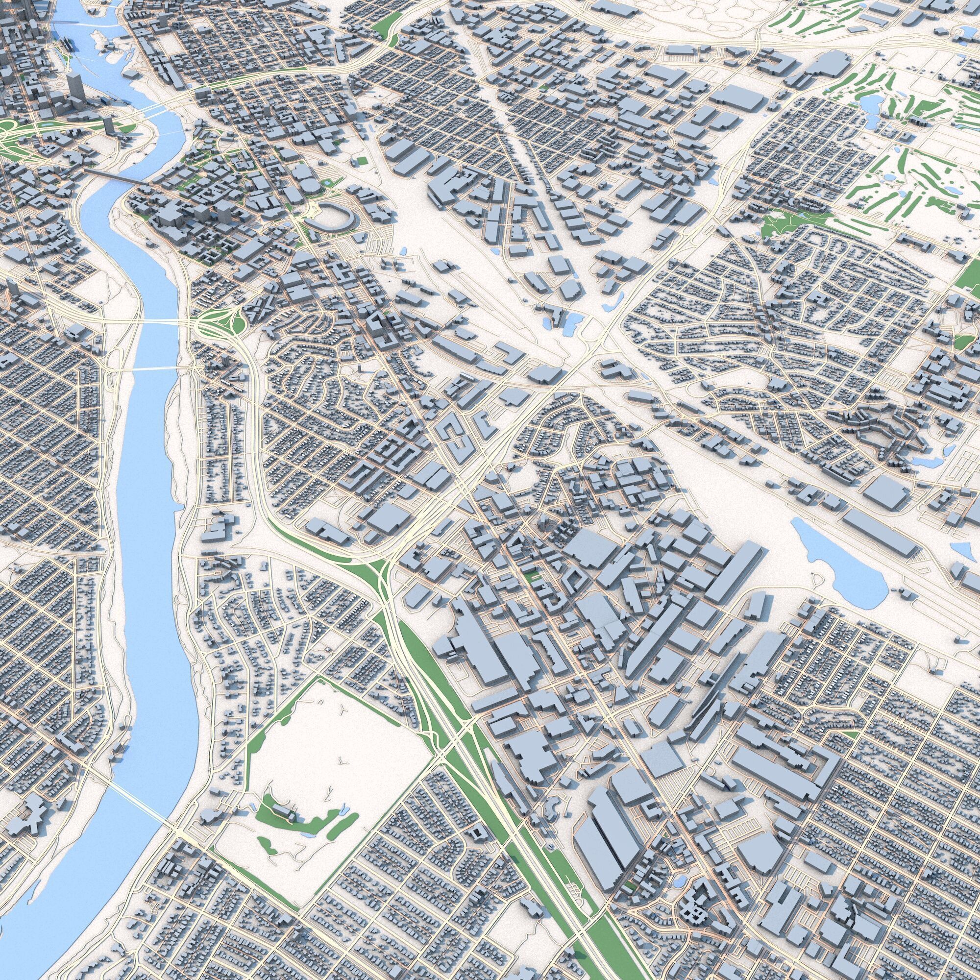 Minneapolis City Minnesota United States 3D model_2