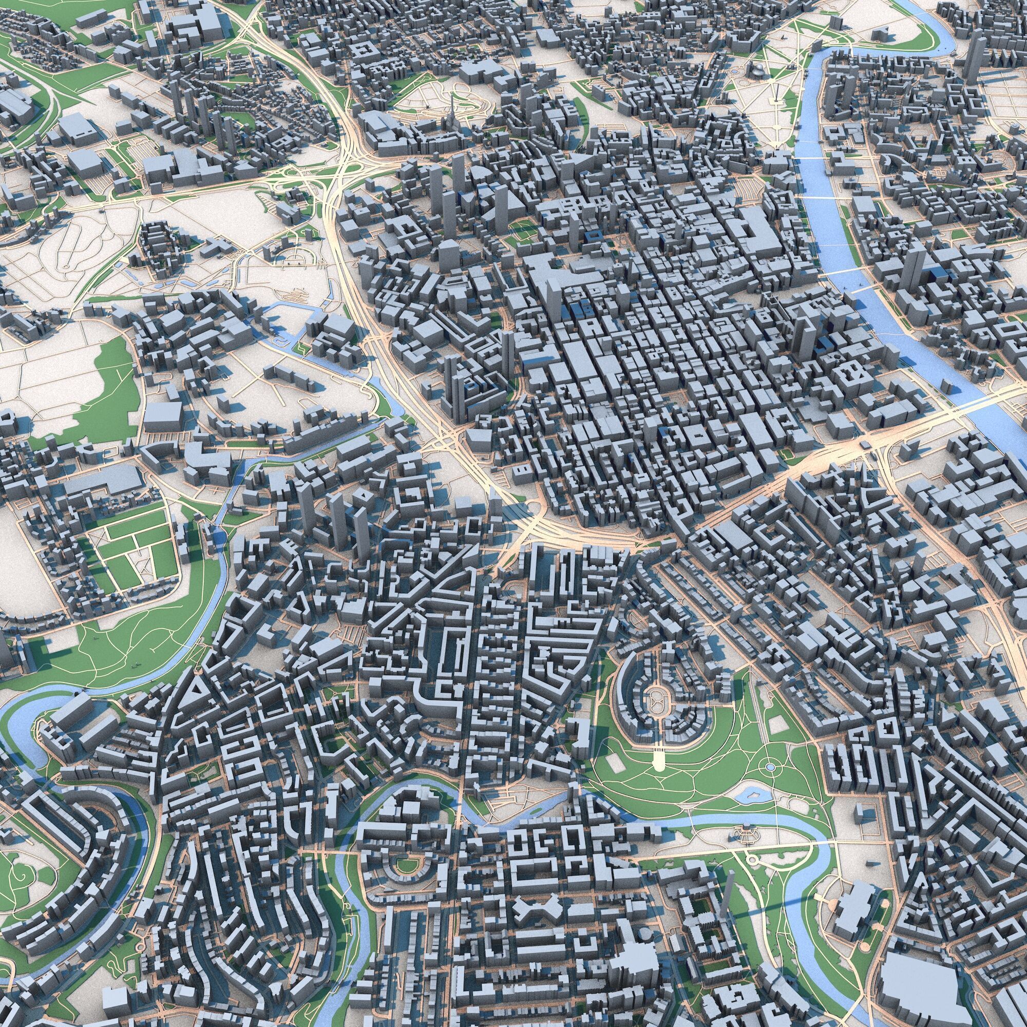 Glasgow City Scotland 3D model_5