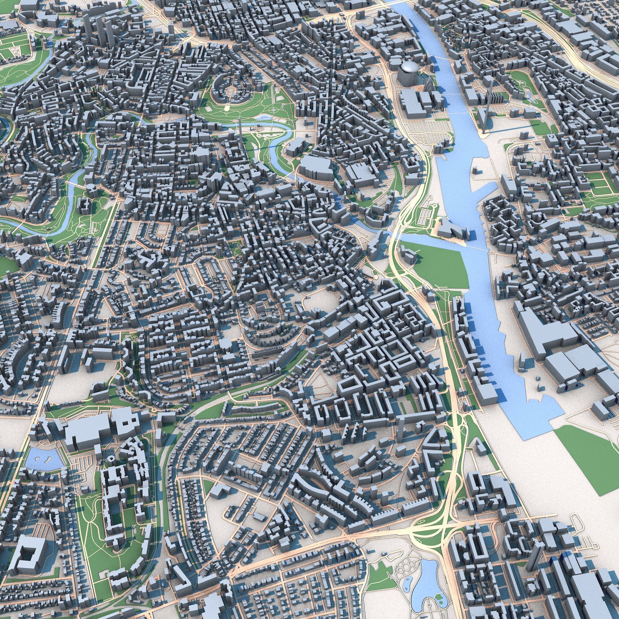 Glasgow City Scotland 3D model_6