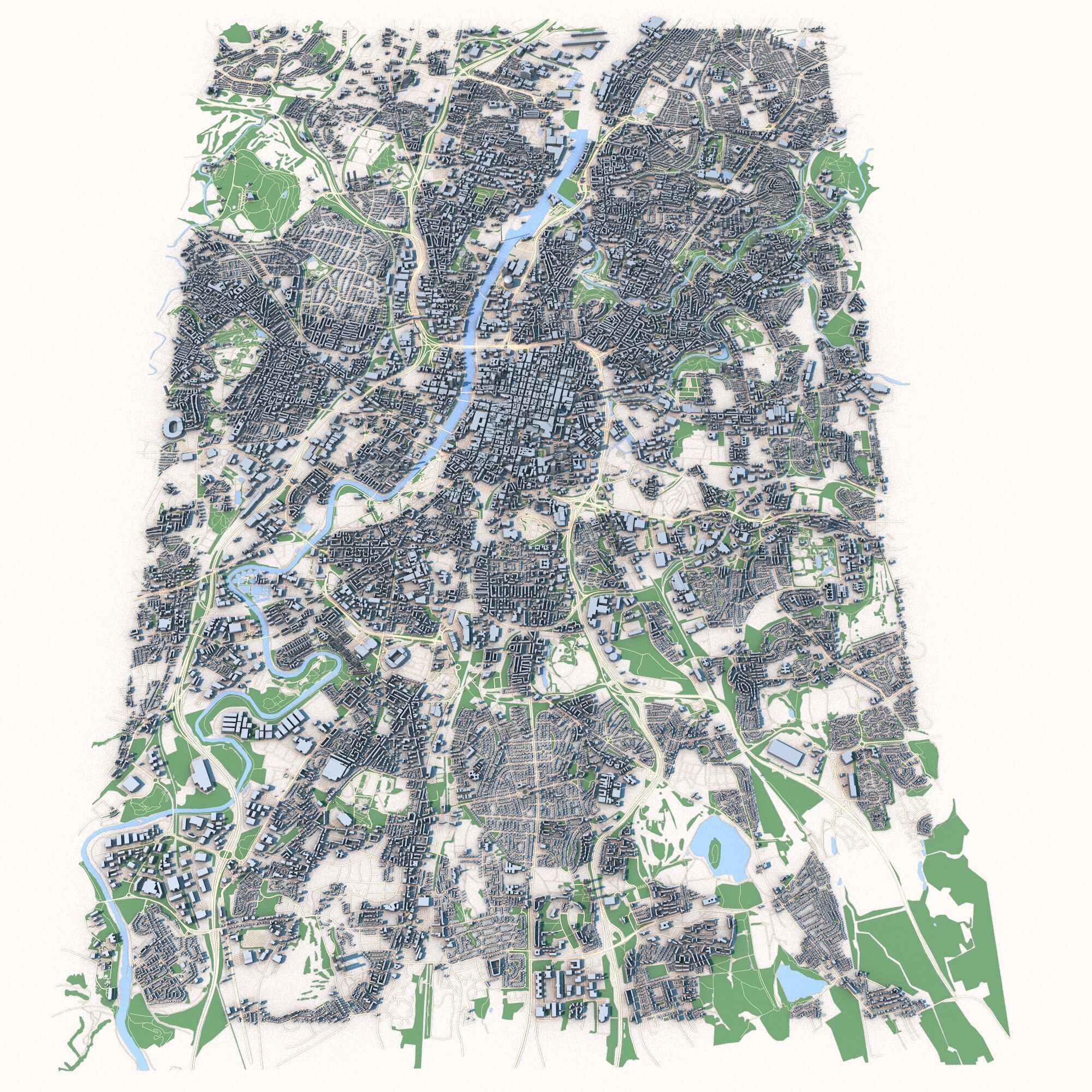 Glasgow City Scotland 3D model_1