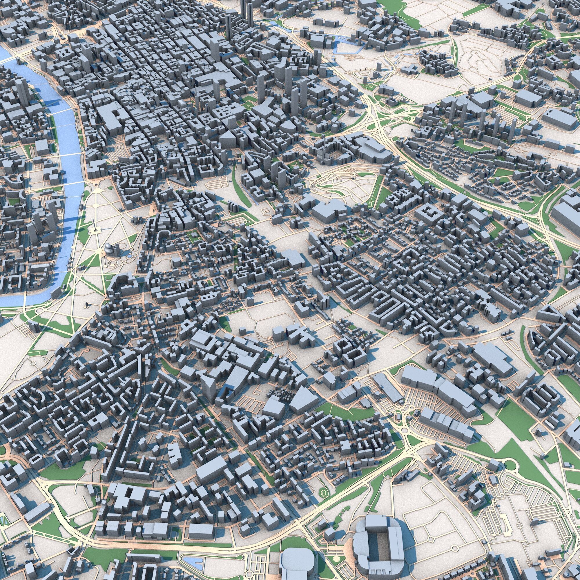 Glasgow City Scotland 3D model_8