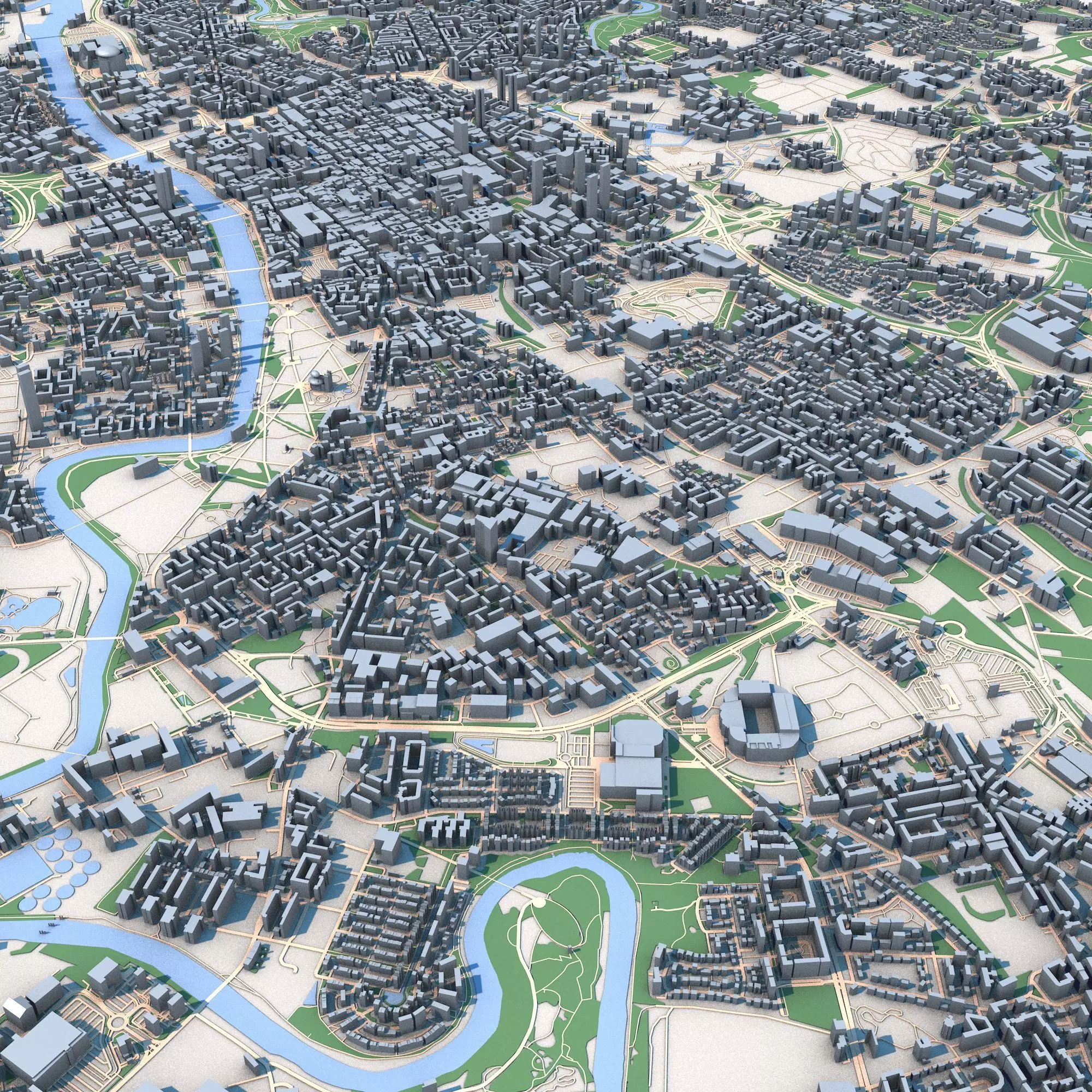 Glasgow City Scotland 3D model_0