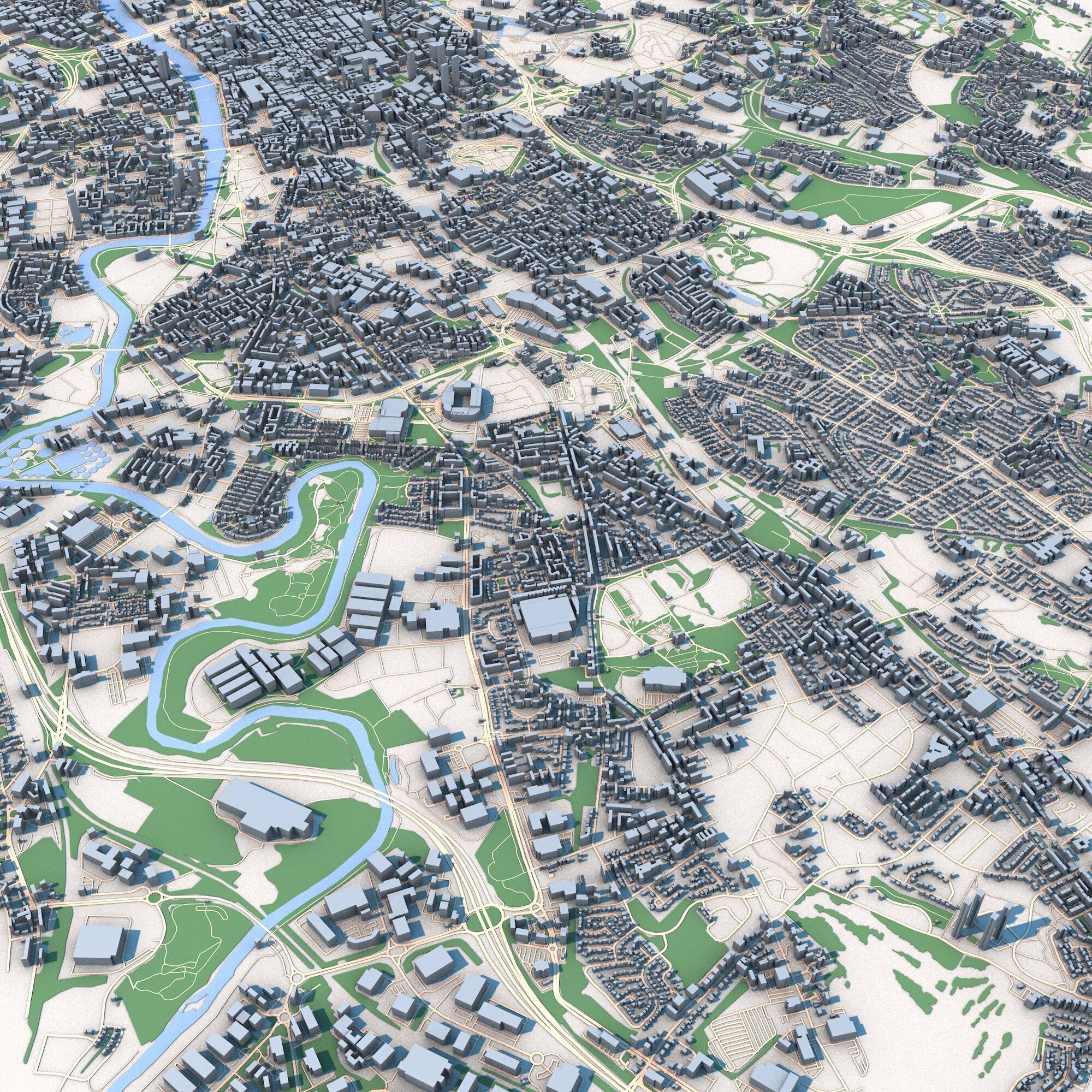 Glasgow City Scotland 3D model_2