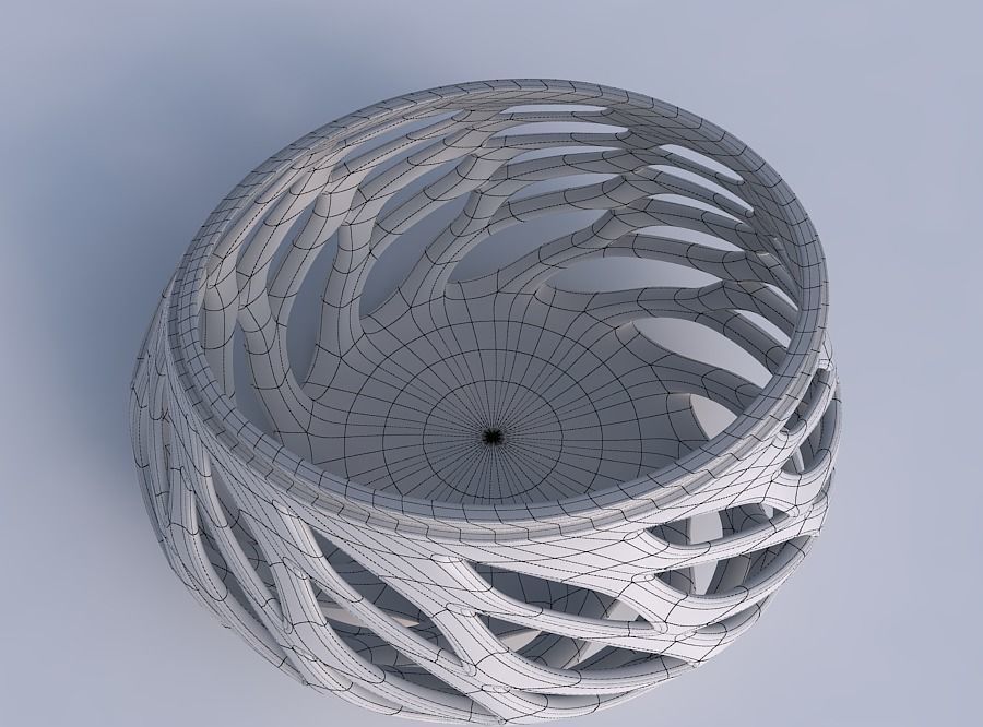 Bowl extra wide with smooth beveled cuts and extruded top str... 3D print model_6