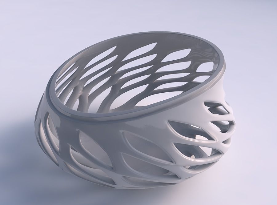 Bowl extra wide with smooth beveled cuts and extruded top str... 3D print model_0