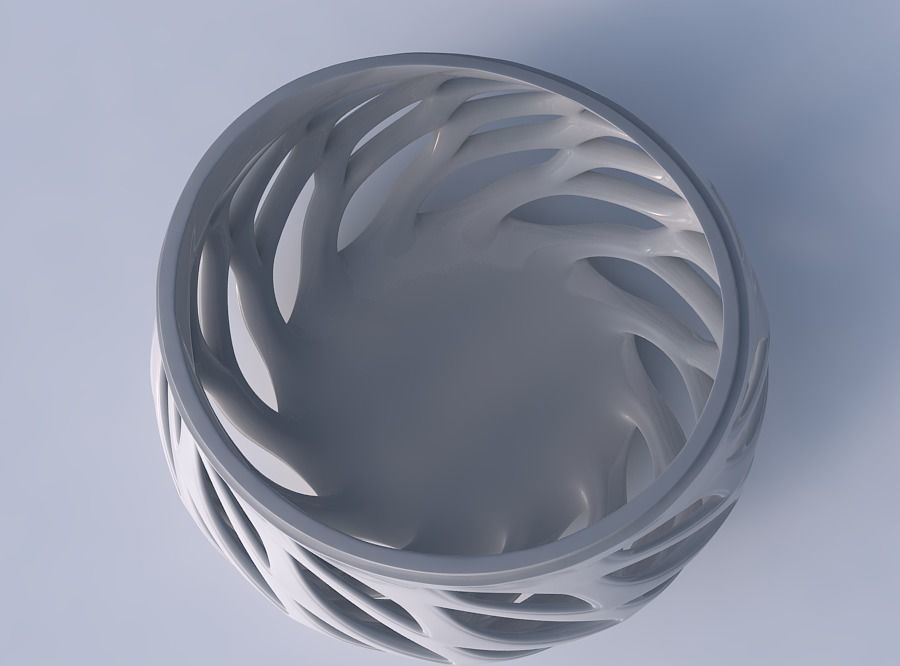 Bowl extra wide with smooth beveled cuts and extruded top str... 3D print model_2