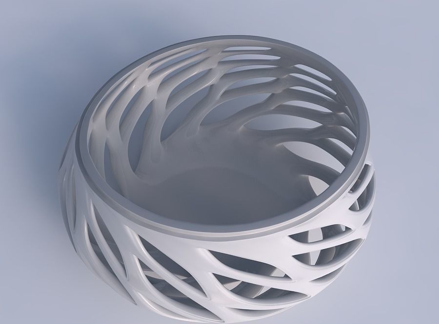 Bowl extra wide with smooth beveled cuts and extruded top str... 3D print model_1