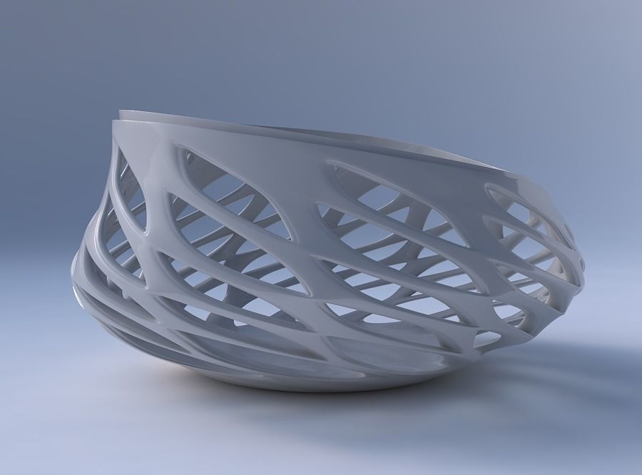 Bowl extra wide with smooth beveled cuts and extruded top str... 3D print model_4
