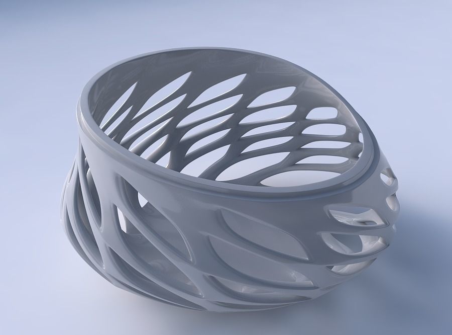Bowl extra wide with smooth beveled cuts and extruded top str... 3D print model_3