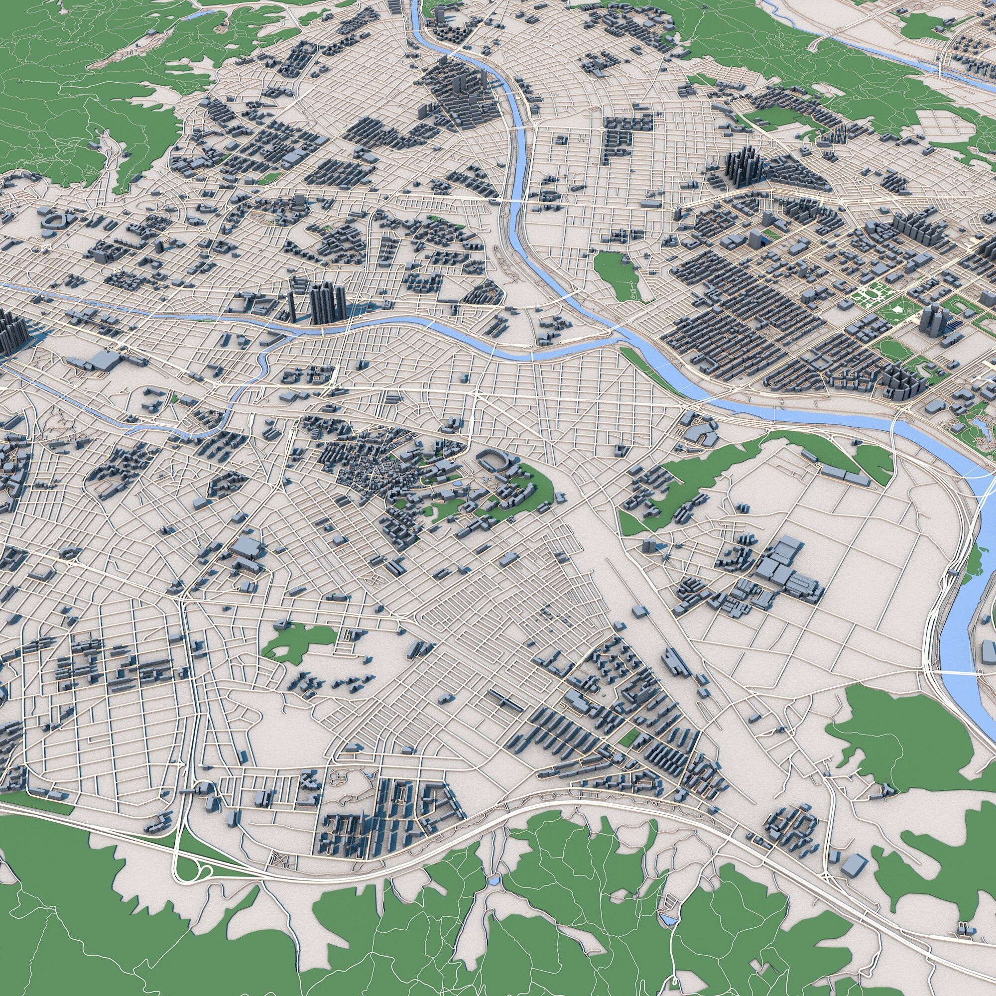 Daejeon City South Korea 3D model_4