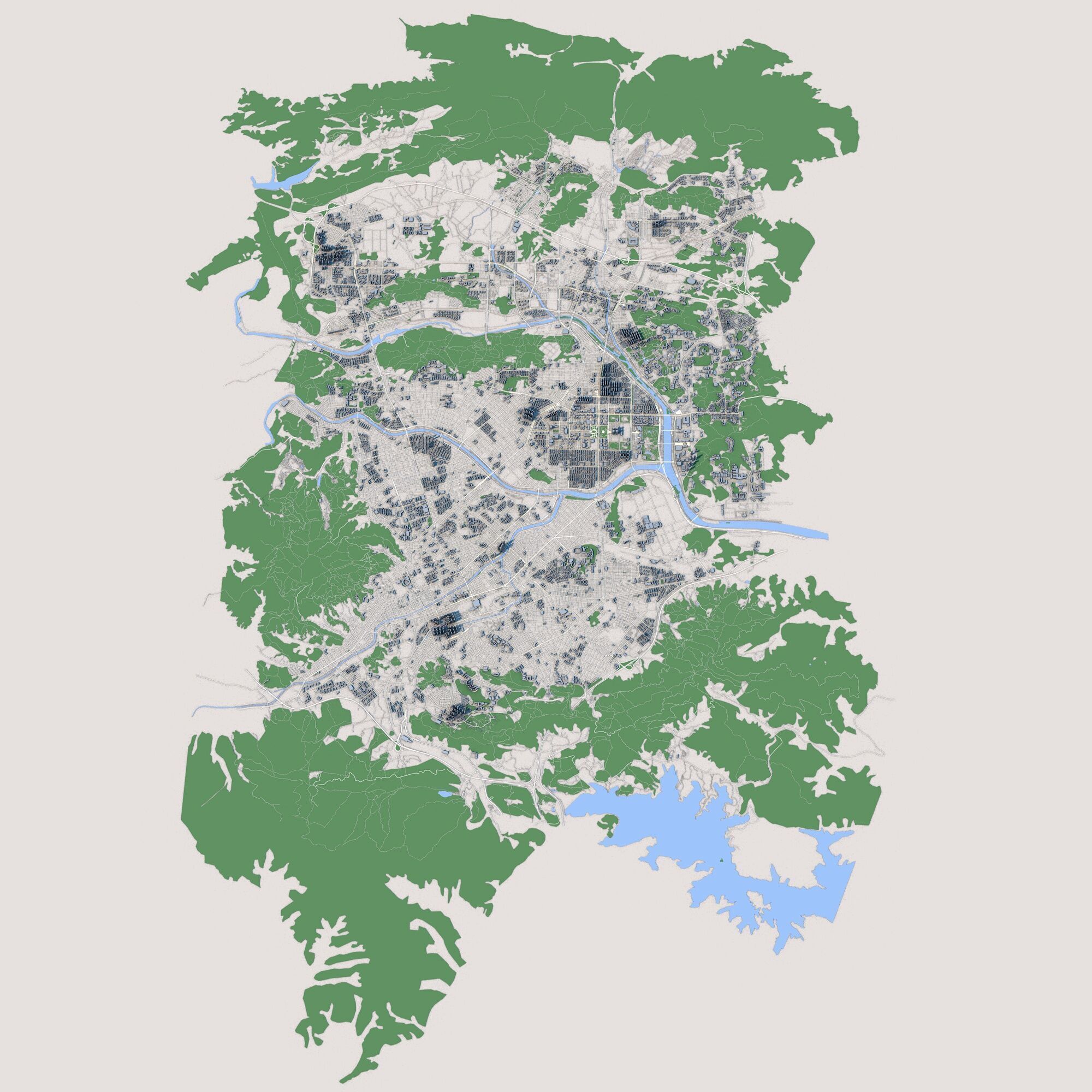 Daejeon City South Korea 3D model_1