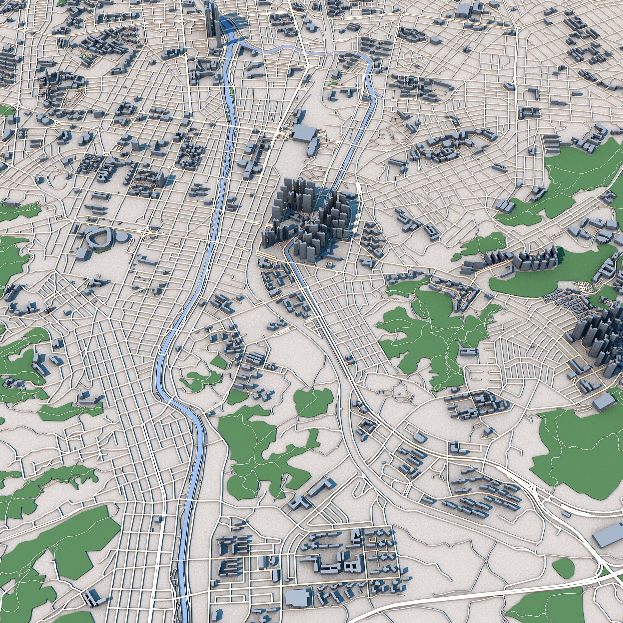 Daejeon City South Korea 3D model_2