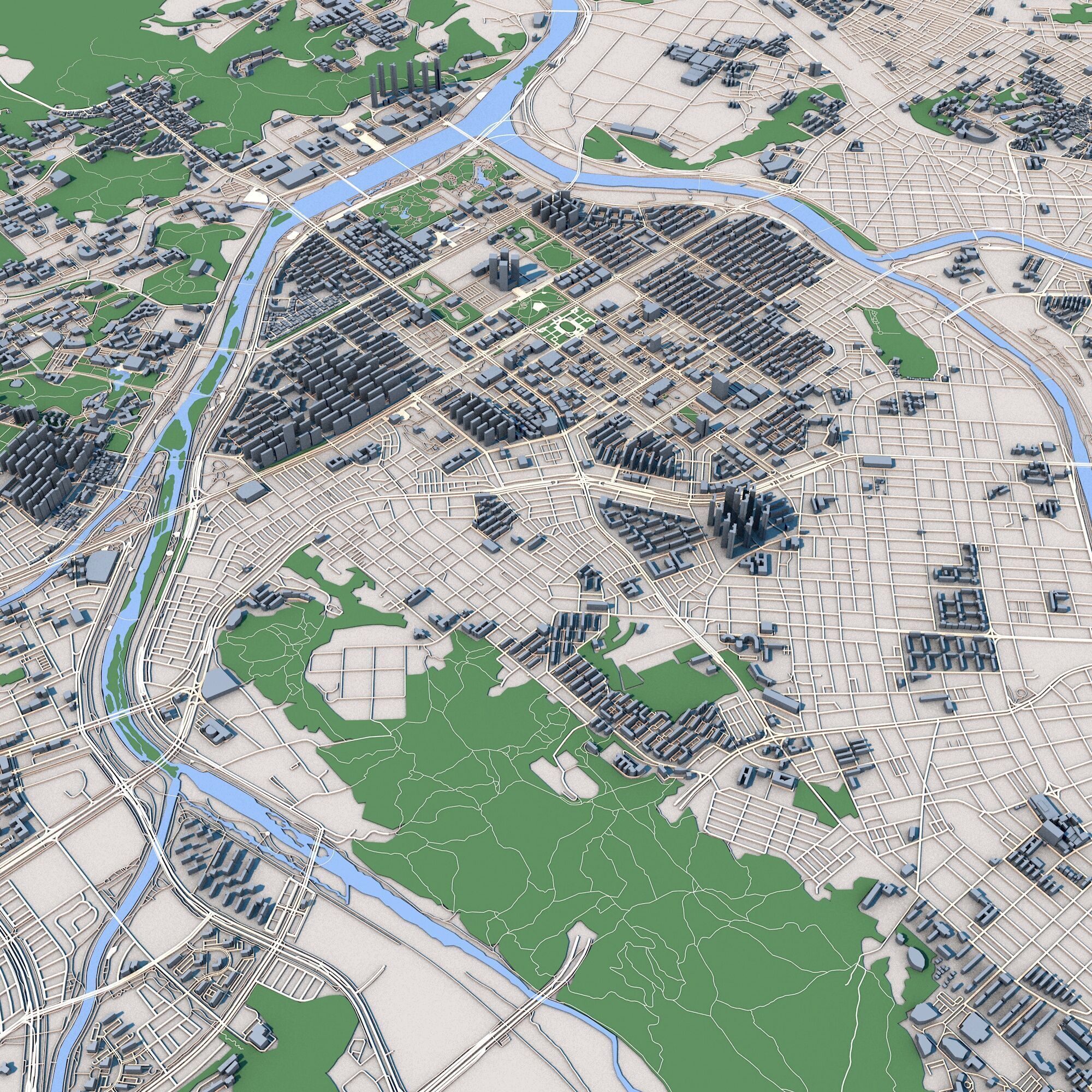 Daejeon City South Korea 3D model_7