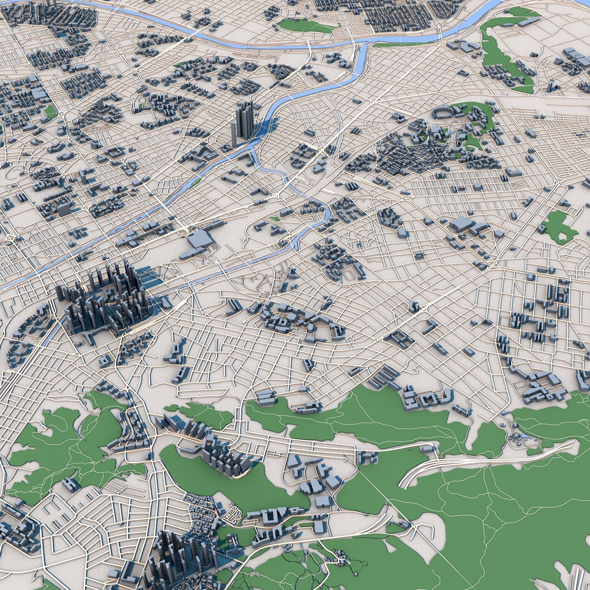 Daejeon City South Korea 3D model_3