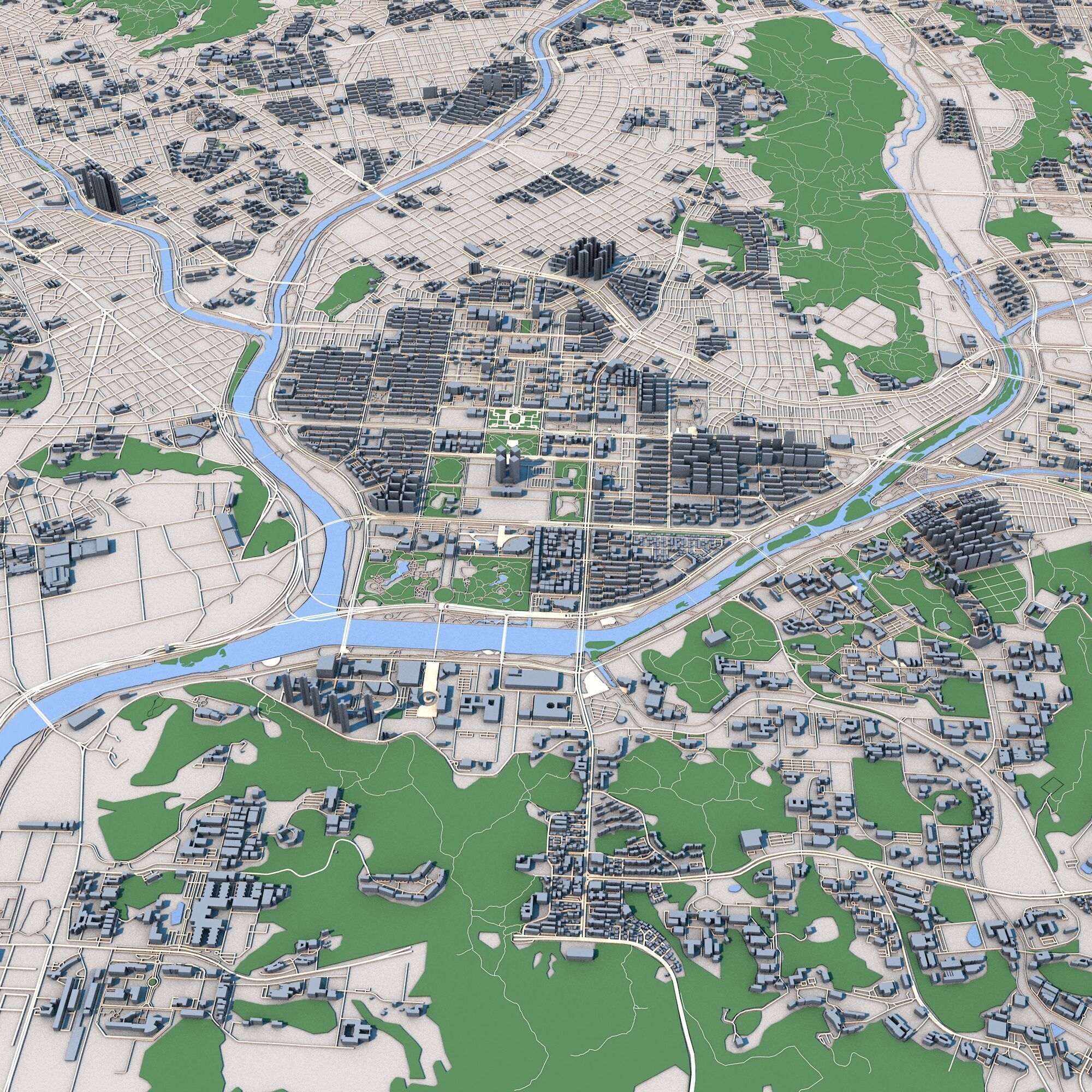 Daejeon City South Korea 3D model_5