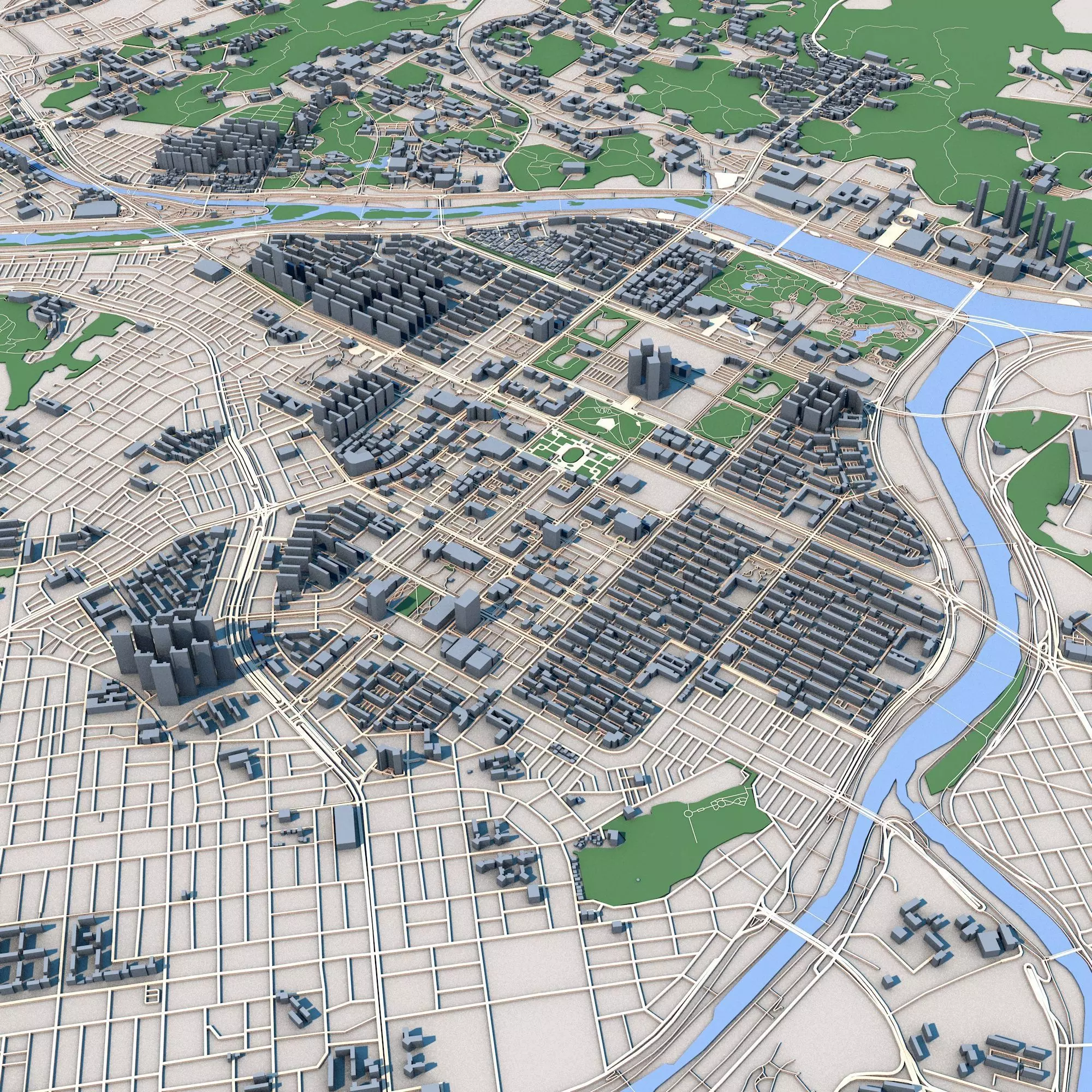 Daejeon City South Korea 3D model_0