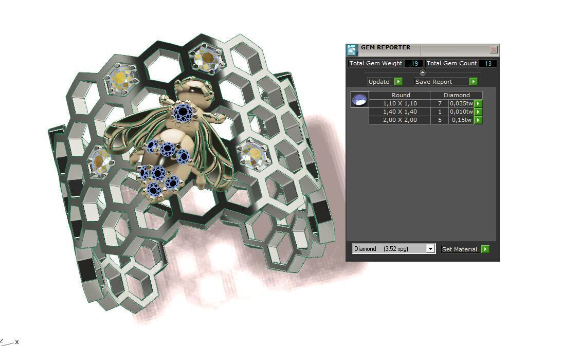 Beehive Ring 3D print model_8