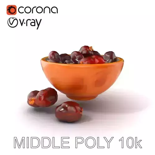 Natural Grain Date Bowl model pack Low-poly 3D model