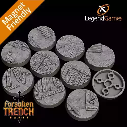 LegendGames 32mm round bases for Trench Crusade x10 plain 3D print model