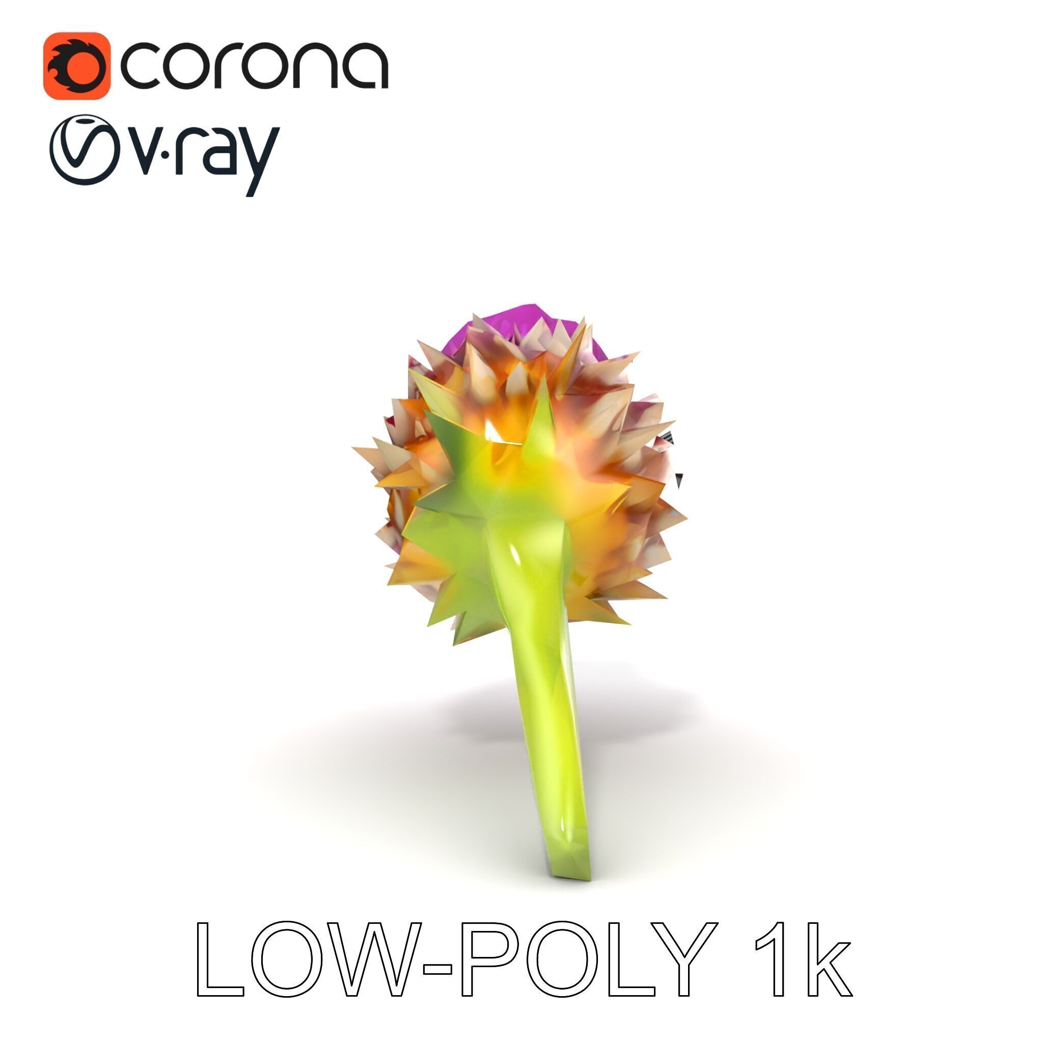 Thistle Flower with Detailed Textures Model Pack Low-poly 3D model_14