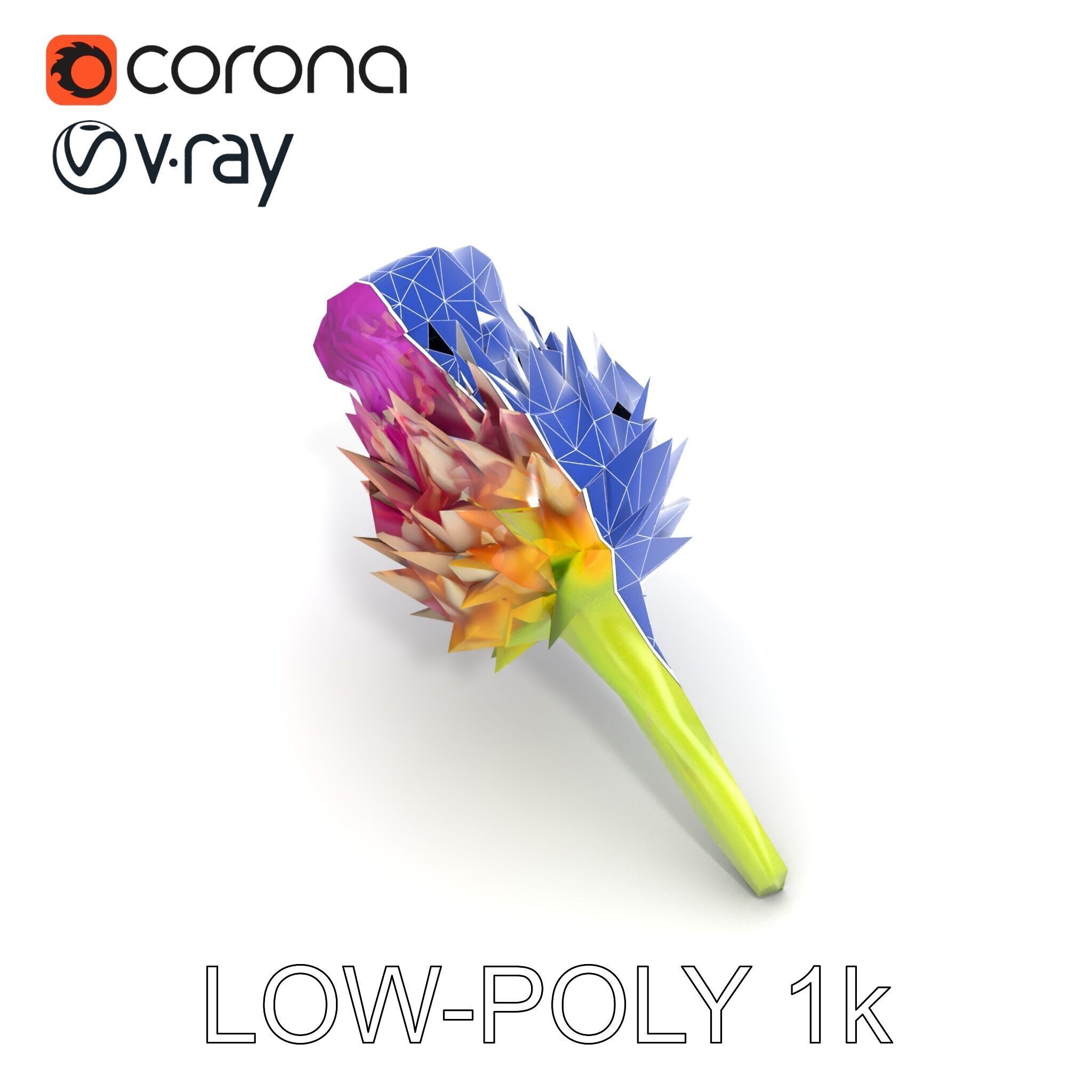 Thistle Flower with Detailed Textures Model Pack Low-poly 3D model_30