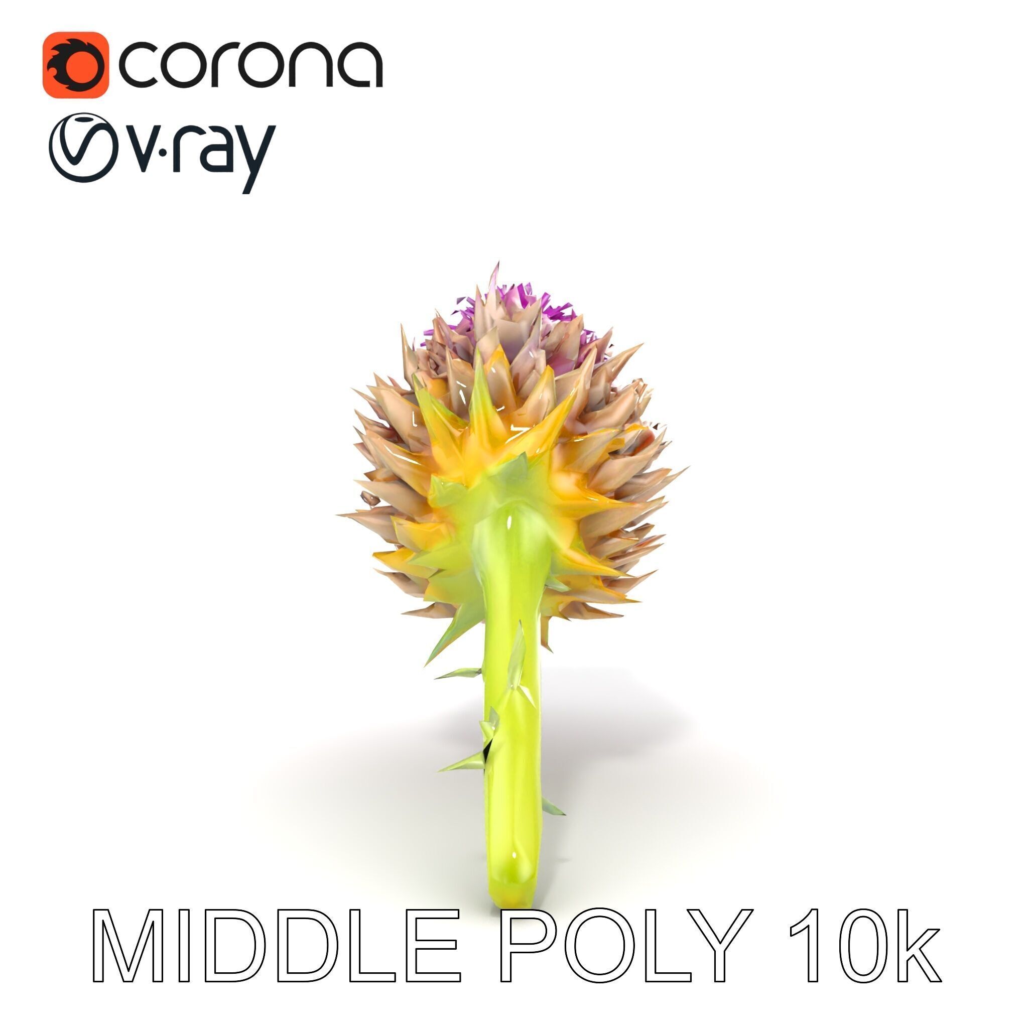 Thistle Flower with Detailed Textures Model Pack Low-poly 3D model_23
