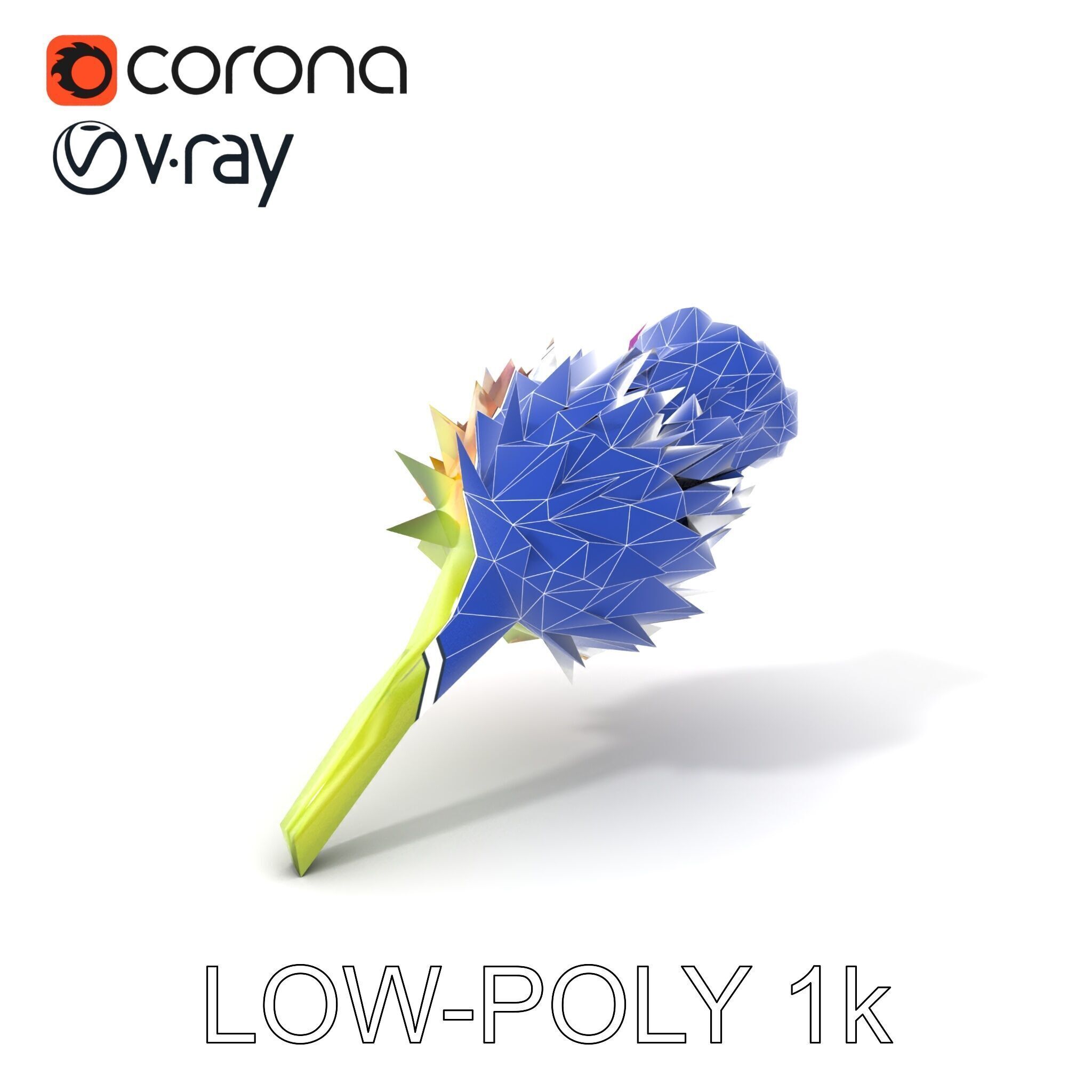 Thistle Flower with Detailed Textures Model Pack Low-poly 3D model_7