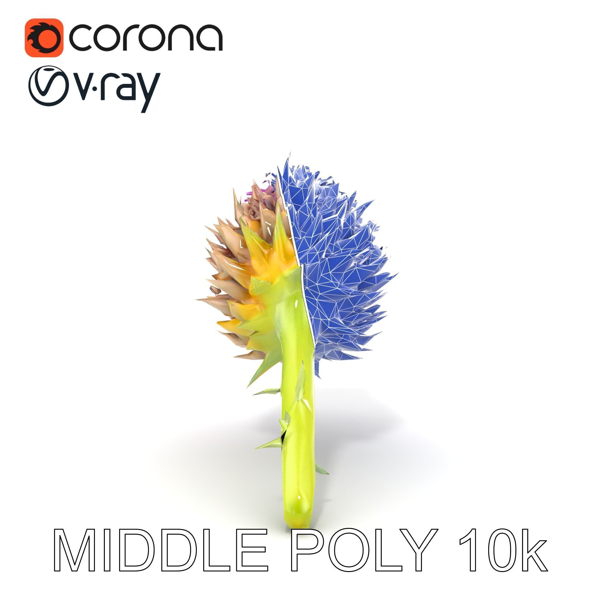 Thistle Flower with Detailed Textures Model Pack Low-poly 3D model_27