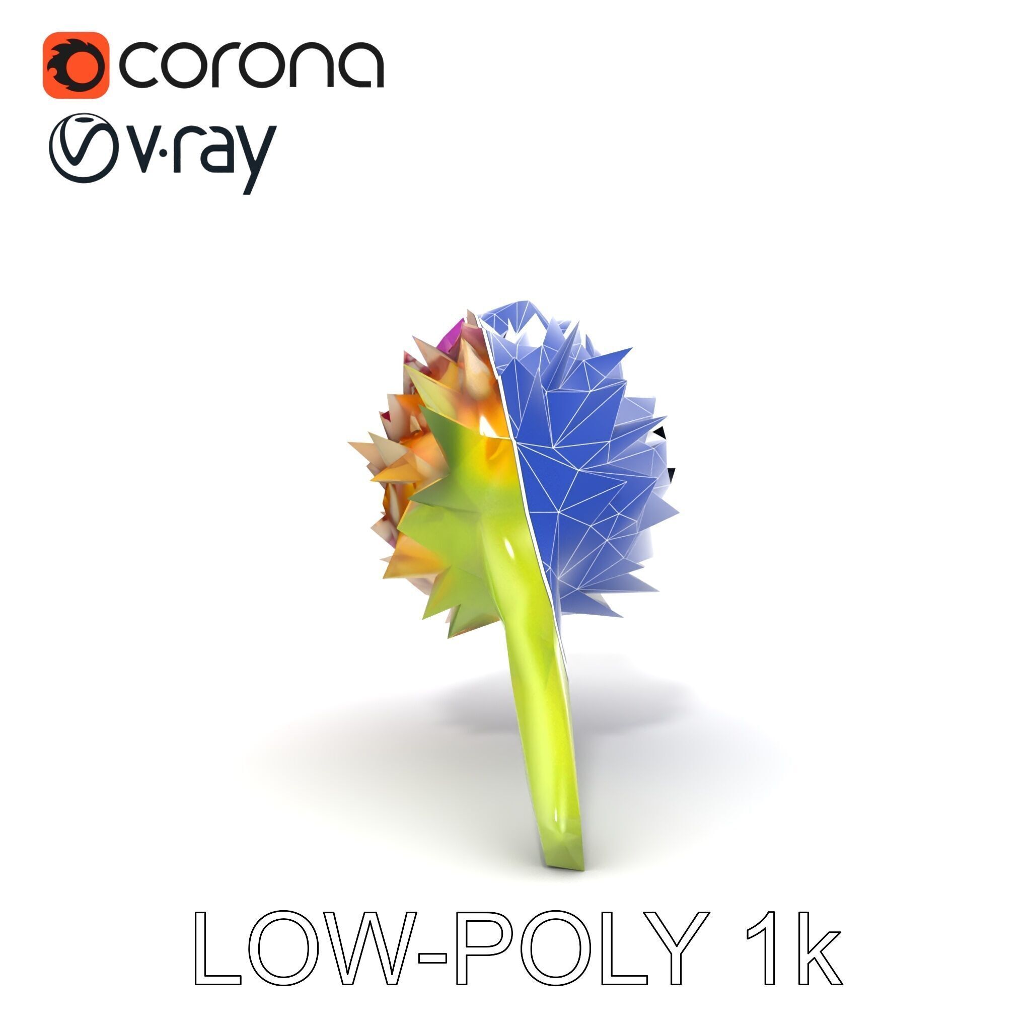 Thistle Flower with Detailed Textures Model Pack Low-poly 3D model_16