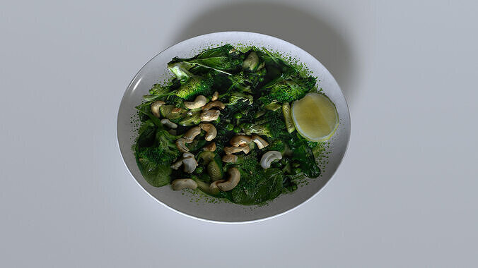 Food In a plate 1 Low-poly 3D model 3