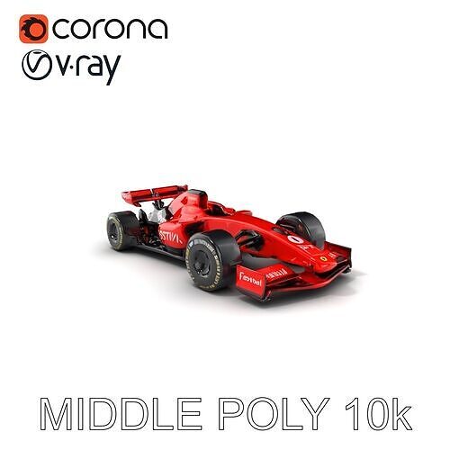 Formula  Race Car Aerodynamic Design model pack Low-poly 3D model