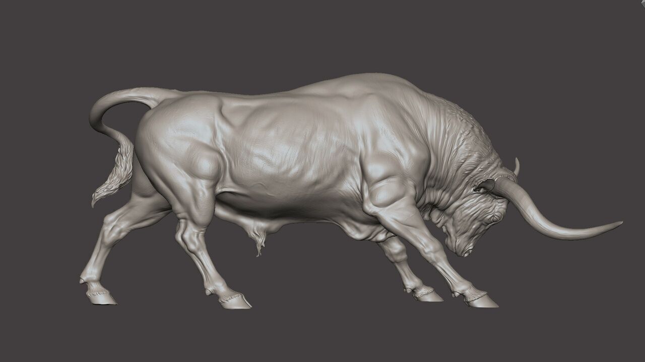 Bull - Texas Longhorn  3D Sculpting 3D print model_15