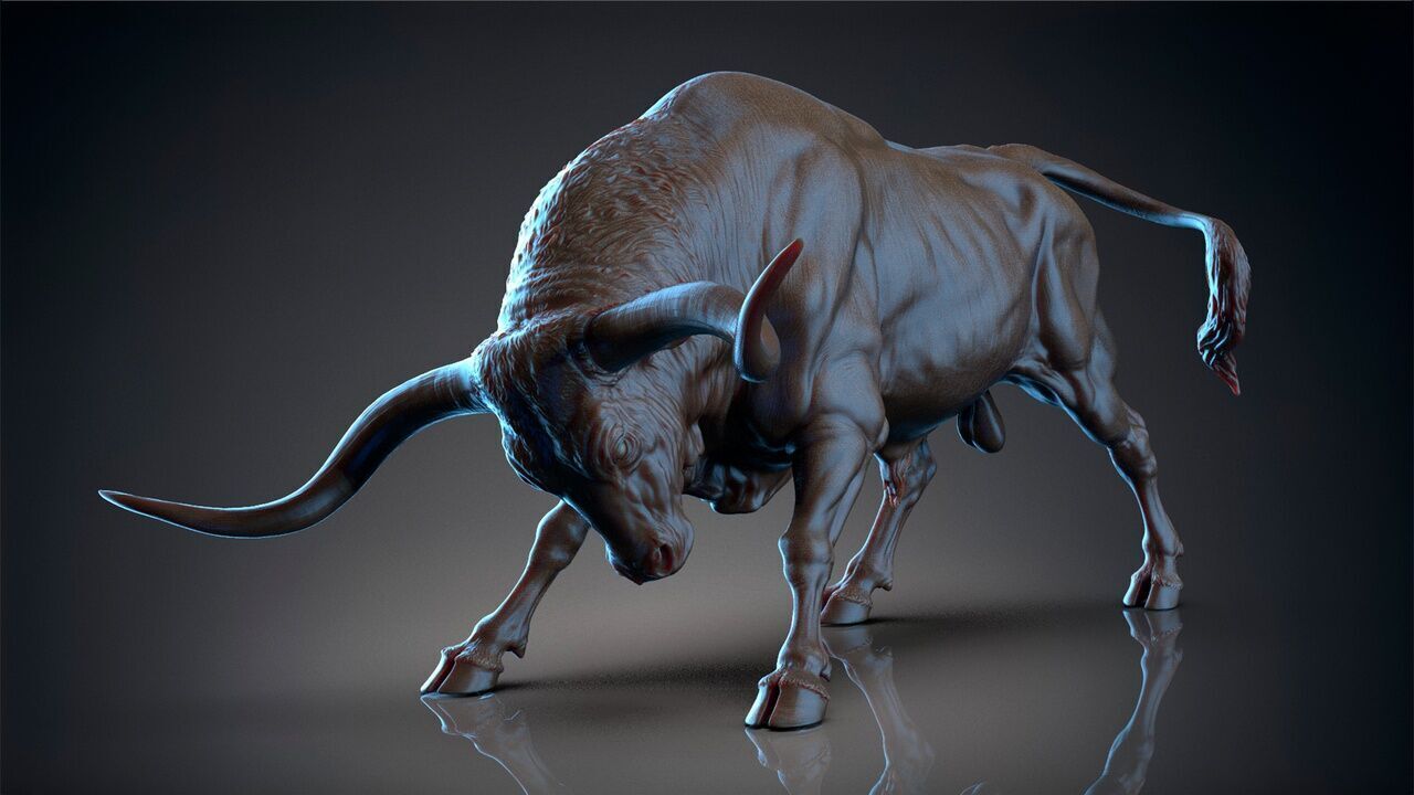 Bull - Texas Longhorn  3D Sculpting 3D print model_11