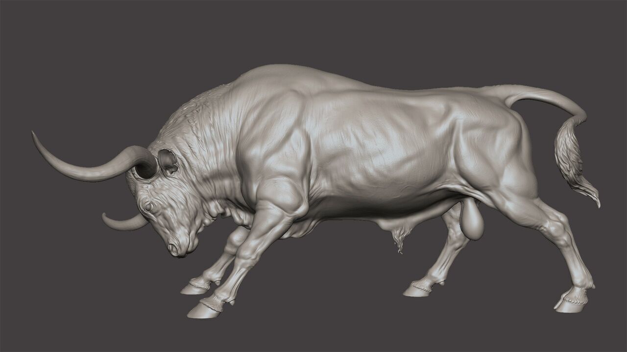 Bull - Texas Longhorn  3D Sculpting 3D print model_14