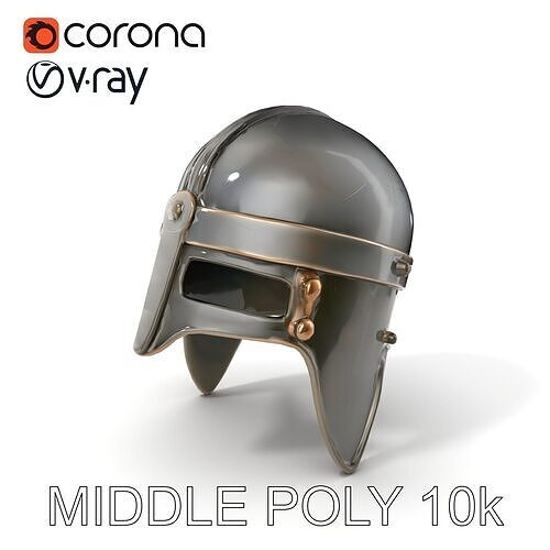 Medieval Nasal Helm Armor model pack Low-poly 3D model
